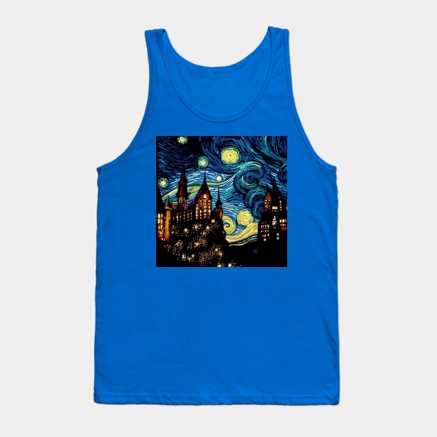 Starry Night Wizarding School Van Gogh Tank Top by Grassroots Green